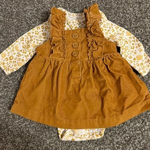 Carter’s Gold Corduroy Skirtall Dress - newborn